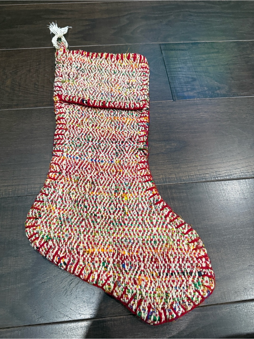 Handwoven Red Multicolor Stocking